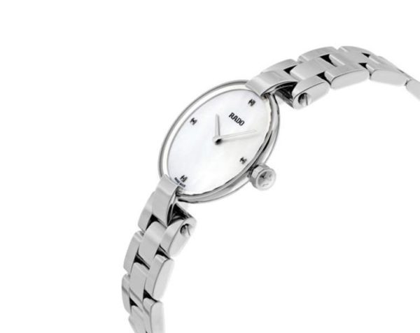RADO COUPOLE CLASSIC QUARTZ 27 MM STAINLESS STEEL WHITE MOTHER OF PEARL WITH 4 DIAMONDS