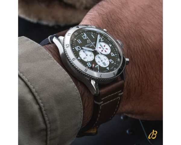 BREITLING SUPER AVI CHRONOGRAPH GMT AUTOMATIC 46.00 MM STEEL GREEN