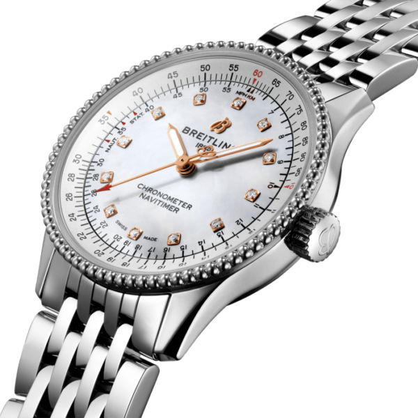 BREITLING NAVITIMER AUTOMATIC MECHANICAL 35 MM STAINLESS STEEL MOTHER PEARL