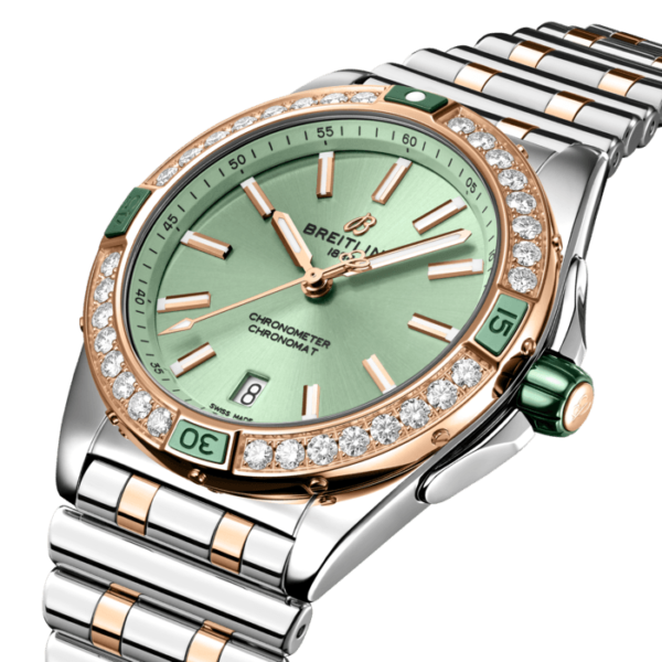 BREITLING CHRONOMAT AUTOMATIC 38 AUTOMATIC MECHANICAL 38 MM STAINLESS STEEL AND 18K RED GOLD GREEN