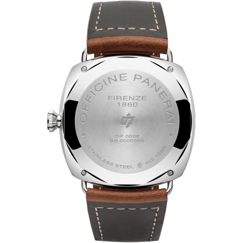 PANERAI RADIOMIR MANUAL WINDING MECHANIC 45 MM POLISHED STEEL AISI 316L, REMOVABLE STRAP HANDLES BLACK WITH ARABIC NUMBERS AND LUMINESCENT TIME INDICES