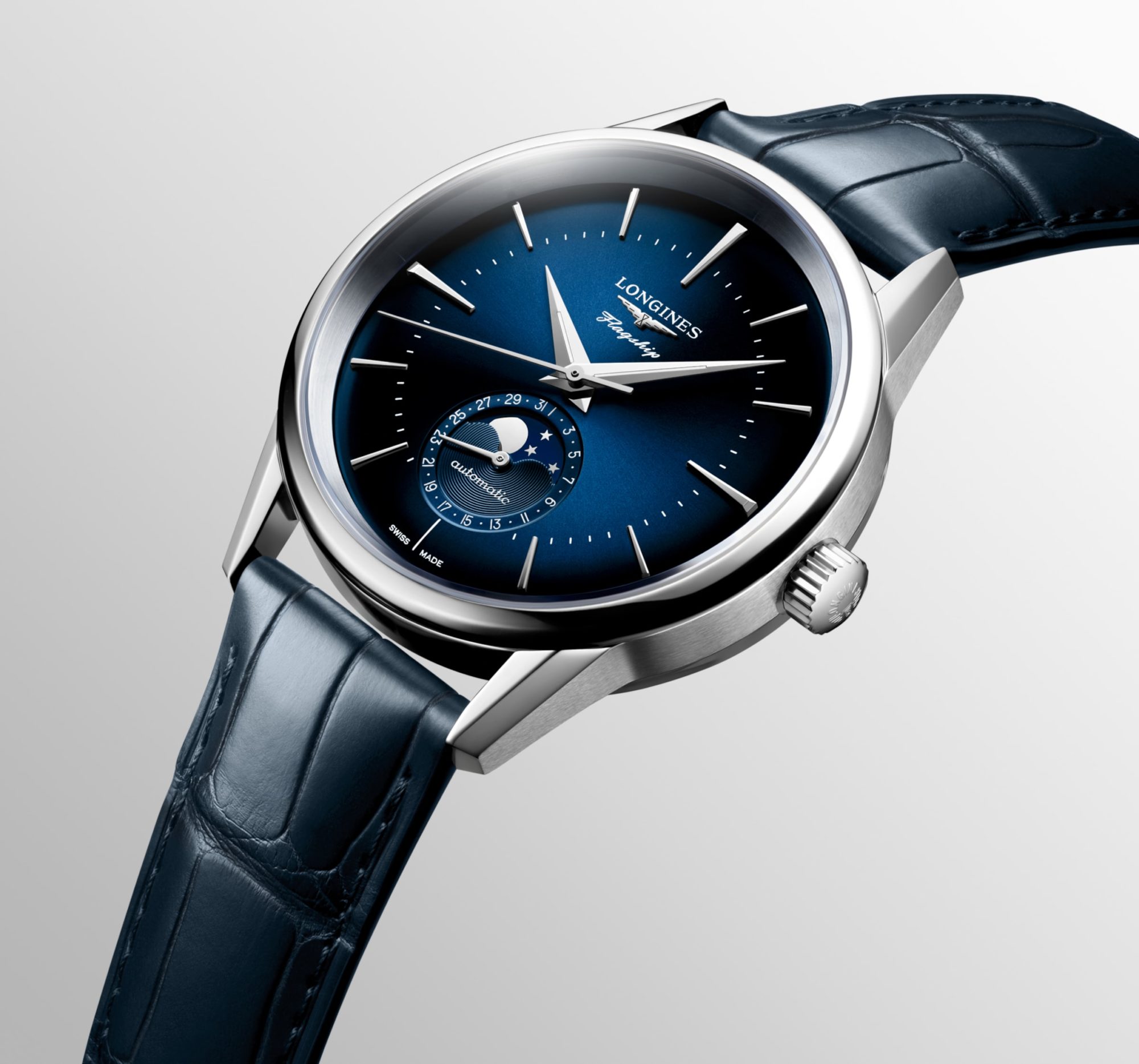 LONGINES FLAGSHIP HERITAGE AUTOMATIC 38.50 MM STAINLESS STEEL BLUE WITH SUNRAY EFFECT