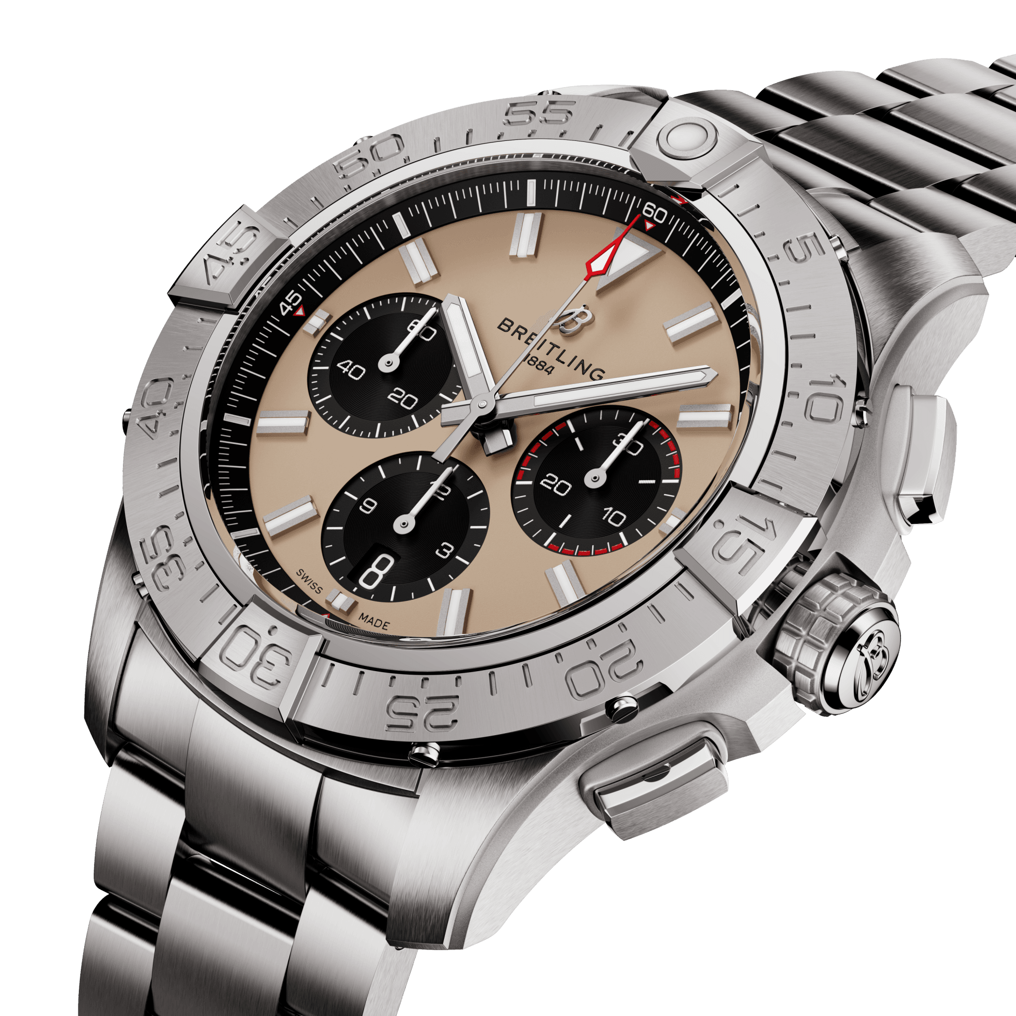 BREITLING AVENGER B01 CHRONOGRAPH 44 AUTOMATIC 44 MM STAINLESS STEEL BEIGE