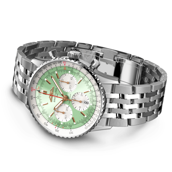BREITLING NAVITIMER B01 CHRONOGRAPH 41 AUTOMATIC MECHANICAL 41 MM STAINLESS STEEL MINT GREEN