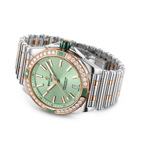 BREITLING CHRONOMAT AUTOMATIC 38 AUTOMATIC MECHANICAL 38 MM STAINLESS STEEL AND 18K RED GOLD GREEN