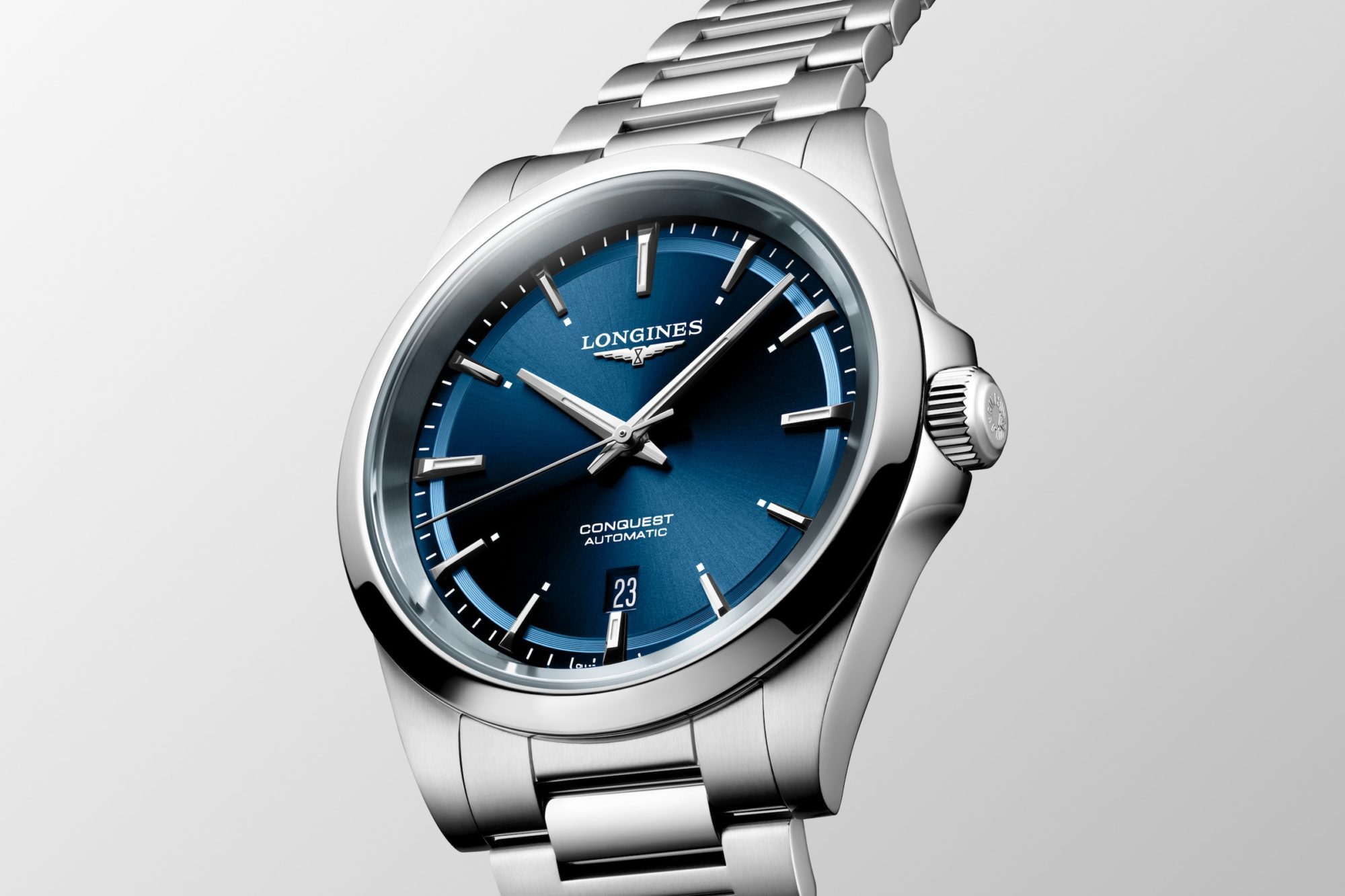 LONGINES CONQUEST 2023 AUTOMATIC 41 MM STAINLESS STEEL BLUE WITH SUNRAY EFFECT