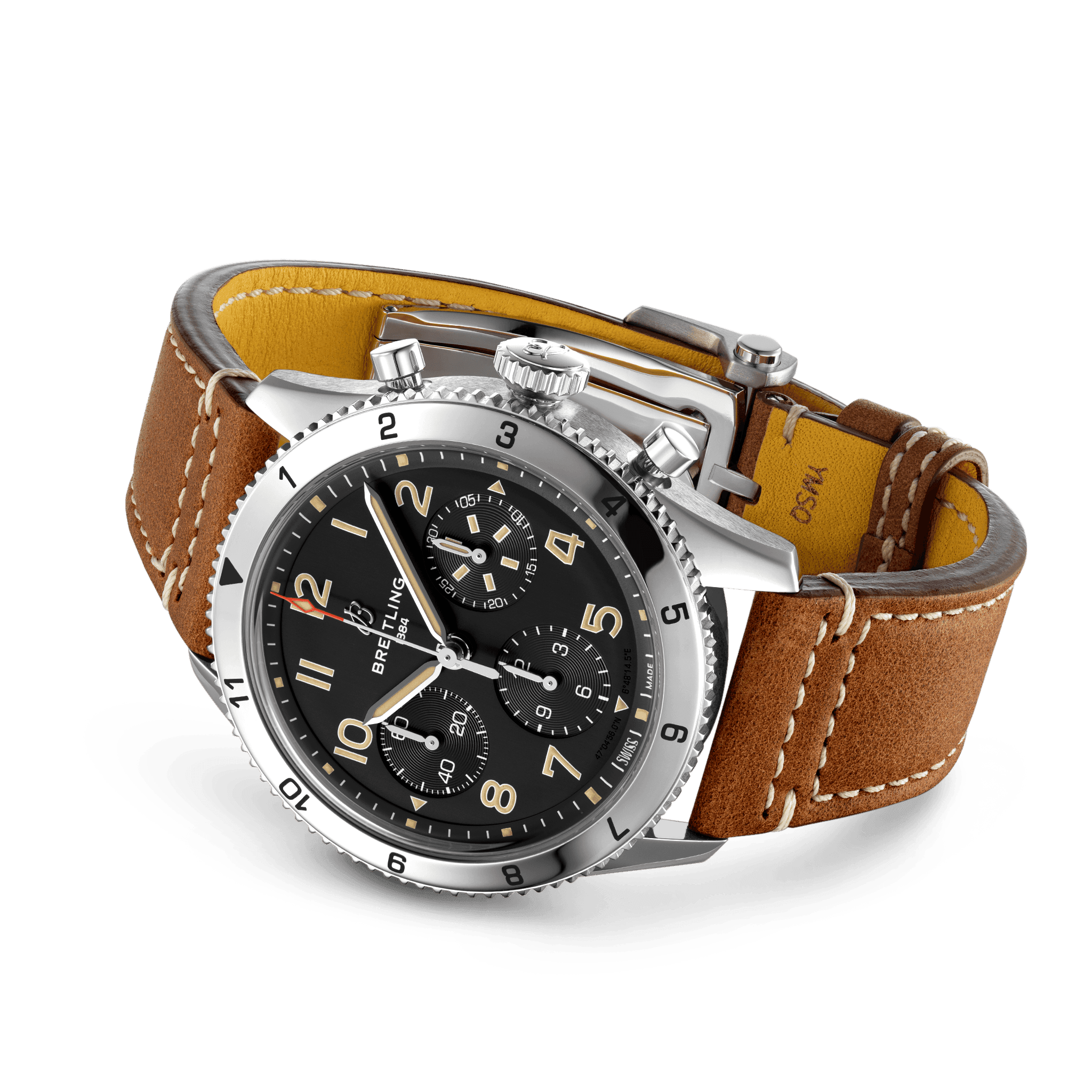 BREITLING CLASSIC AVI CHRONOGRAPH 42 P-51 MUSTANG AUTOMATIC 42 MM STAINLESS STEEL BLACK