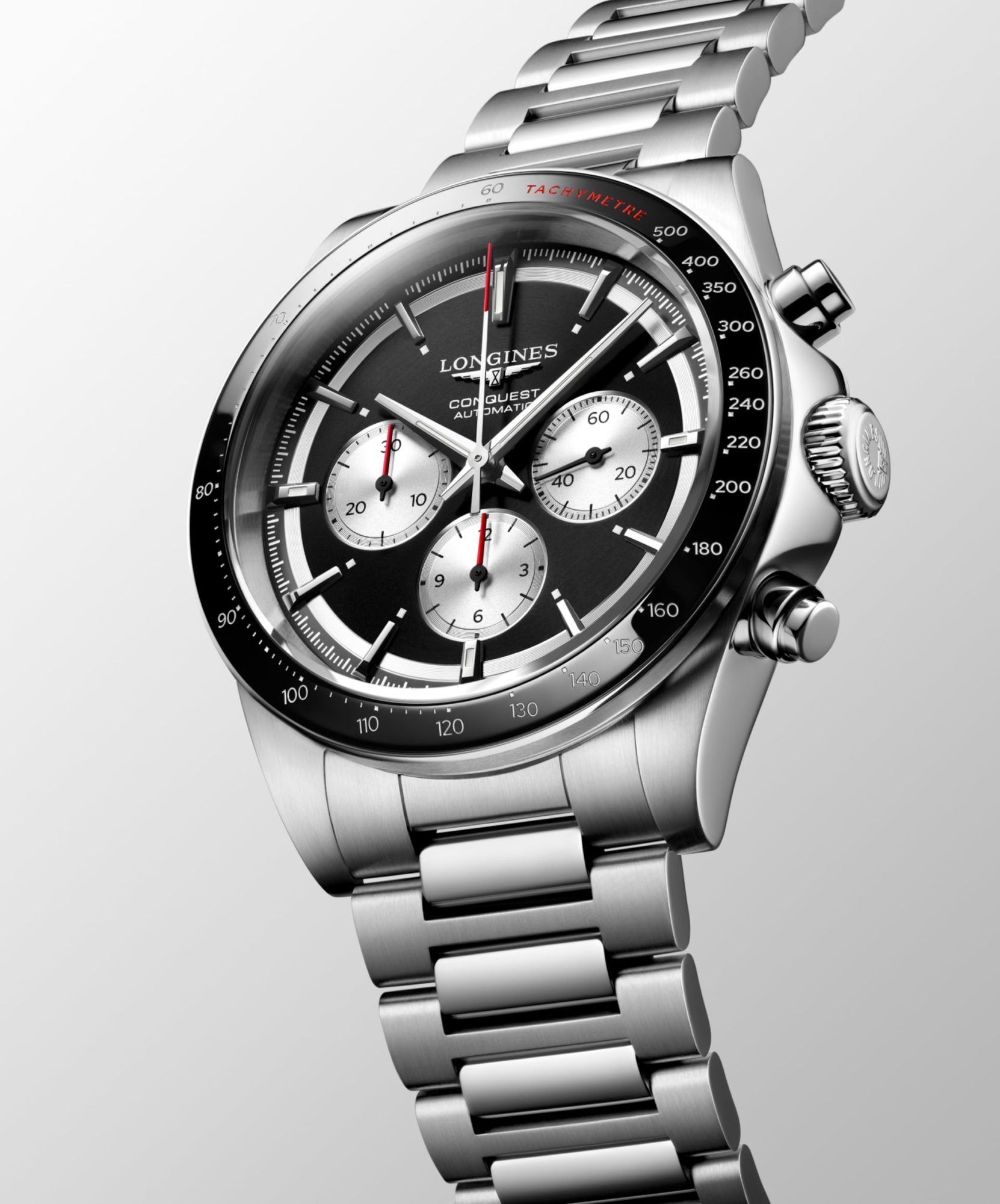 LONGINES CONQUEST AUTOMATIC 42 MM STAINLESS STEEL AND CERAMIC BLACK