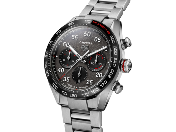 TAG HEUER CARRERA AUTOMATIC 44 MM STEEL AND SATIN / POLISHED CERAMIC GRAY
