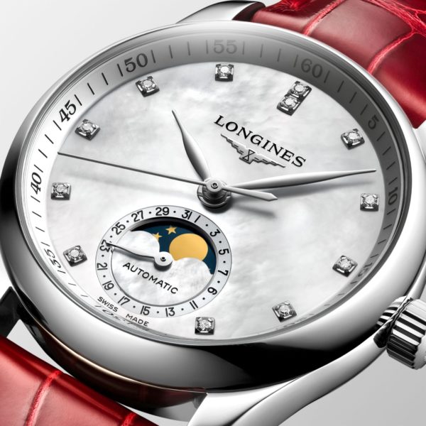 LONGINES THE LONGINES MASTER COLLECTION AUTOMATIC 34 MM STAINLESS STEEL WHITE MOTHER OF PEARL WIHT 12 DIAMONDS
