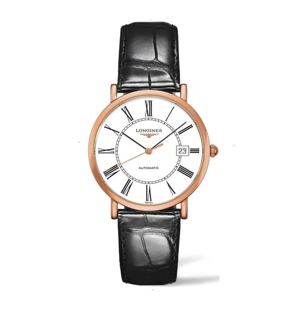 LONGINES THE LONGINES ELEGANT COLLECTION AUTOMATIC 37 MM 18KT CARAT ROSE GOLD MATTE WHITE