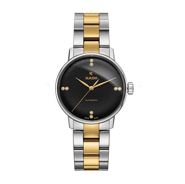 RADO COUPOLE CLASSIC AUTOMATIC 32 MM STAINLESS STEEL BLACK WITH 8 DIAMONDS
