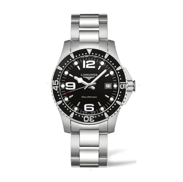 LONGINES HYDROCONQUEST QUARTZ 41 MM STAINLESS STEEL BLACK WITH SUNRAY EFFECT