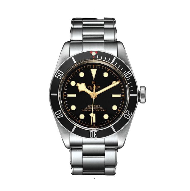 TUDOR BLACK BAY AUTOMATIC 41 MM POLISHED AND SATIN STEEL BLACK WITH PINK INDEXES, DOWN