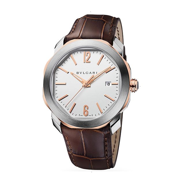 BVLGARI OCTO AUTOMATIC 41 MM STEEL AND 18 CARAT ROSE GOLD WHITE