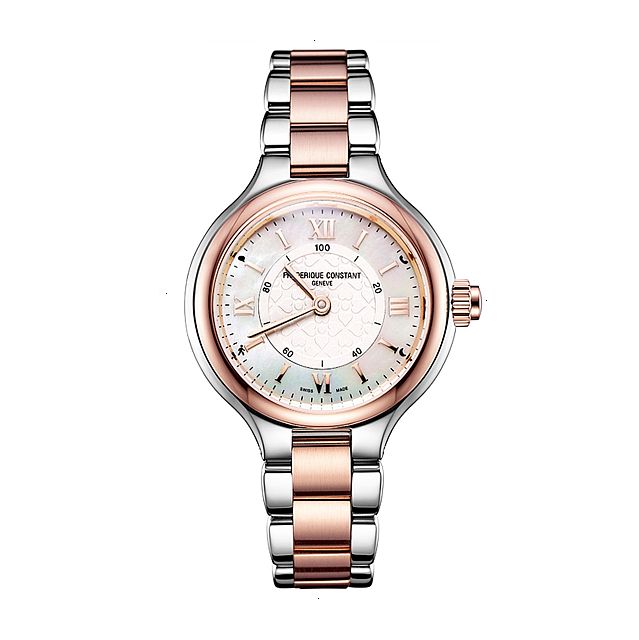 FREDERIQUE CONSTANT SMARTWATCH LADIES CLASSIC QUARTZ 34 MM STAINLESS STEEL WHITE MOTHER OF PEARL