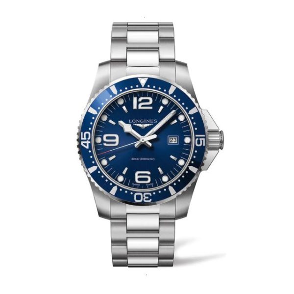 LONGINES HYDROCONQUEST QUARTZ 44 MM STAINLESS STEEL BLUE WITH SUNRAY EFFECT