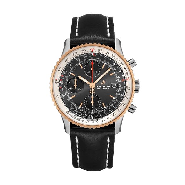 BREITLING NAVITIMER CHRONOGRAPH 41 AUTOMATIC MECHANICAL 41 MM STAINLESS STEEL AND 18K RED GOLD BLACK