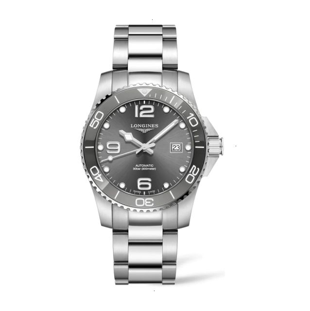 LONGINES HYDROCONQUEST AUTOMATIC 41 MM STAINLESS STEEL AND CERAMIC GRAY SUNBEAM