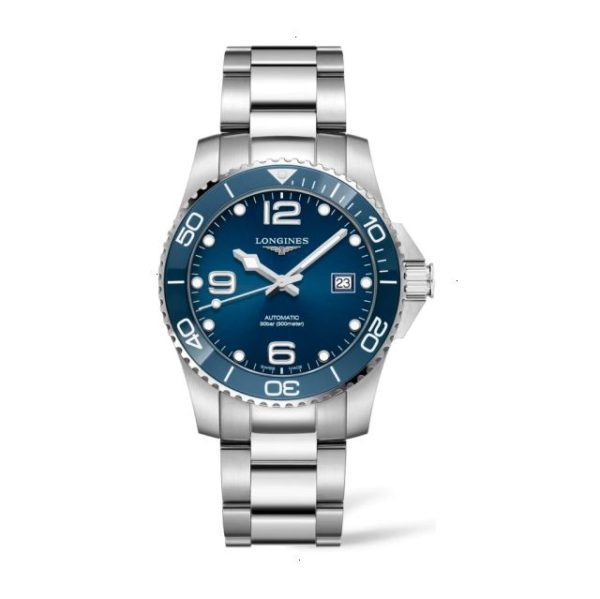 LONGINES HYDROCONQUEST AUTOMATIC 41 MM STAINLESS STEEL AND CERAMIC BLUE WITH SUNRAY EFFECT