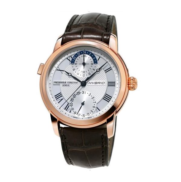 FREDERIQUE CONSTANT CLASSIC HYBRID AUTOMATIC 42 MM ROSE GOLD PLATED STEEL SILVER