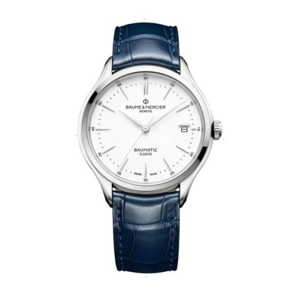 BAUME & MERCIER CLIFTON AUTOMATIC 40 MM STAINLESS STEEL WHITE