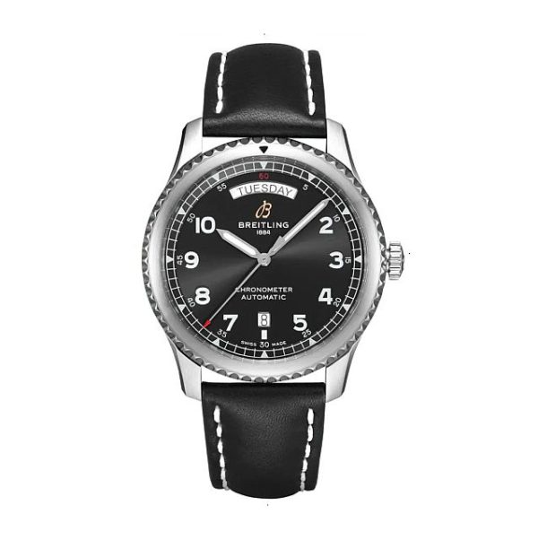 BREITLING CLASSIC AVI AVIATOR 8 AUTOMATIC DAY & DATE 41 AUTOMATIC MECHANICAL 41 MM STAINLESS STEEL BLACK