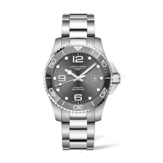 LONGINES HYDROCONQUEST AUTOMATIC 43 MM STAINLESS STEEL AND CERAMIC GRAY SUNBEAM