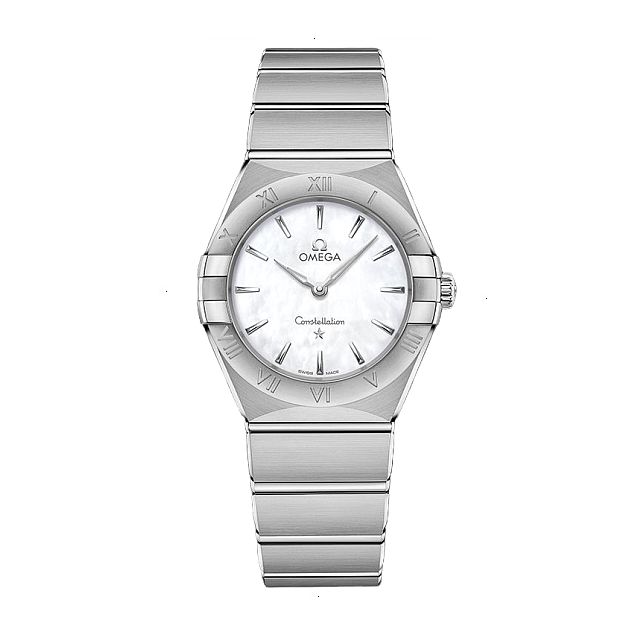 OMEGA CONSTELLATION CONSTELLATION QUARTZ 28 MM STEEL WHITE MOTHER OF PEARL