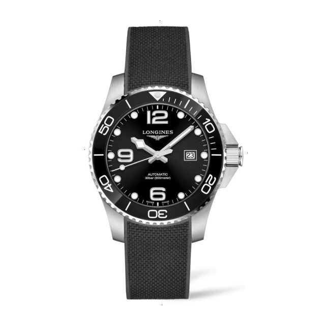 LONGINES HYDROCONQUEST AUTOMATIC 43 MM STAINLESS STEEL AND CERAMIC BLACK WITH SUNRAY EFFECT
