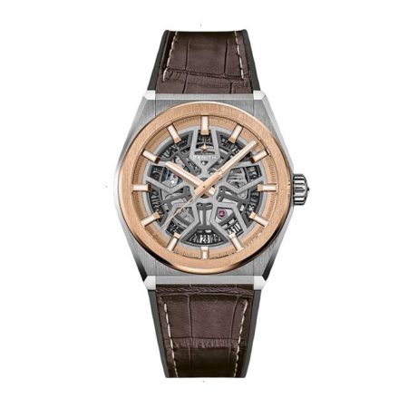 ZENITH DEFY AUTOMATIC 41 MM TITANIUM AND 18KT ROSE GOLD SKELETED