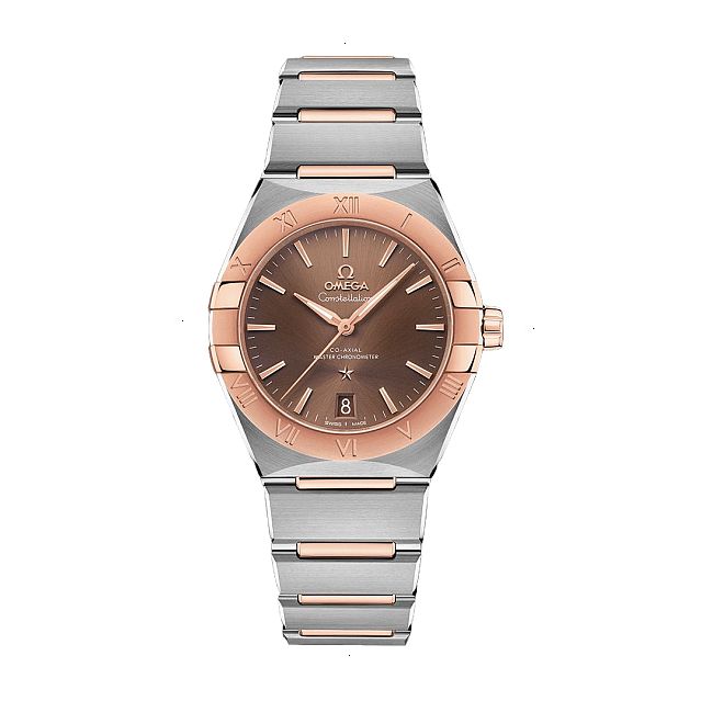 OMEGA CONSTELLATION AUTOMATIC 36 MM STEEL AND ROSE GOLD SEDNA 18KT BROWN