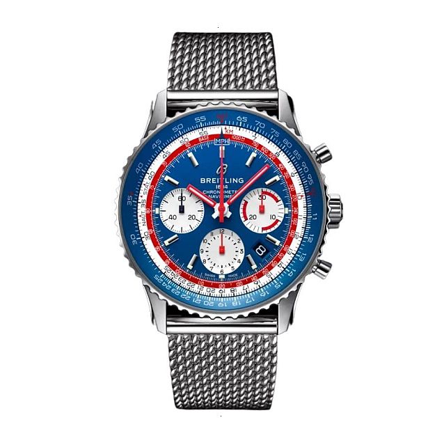 BREITLING NAVITIMER B01 CHRONOGRAPH 43 PAN AM AUTOMATIC MECHANICAL 43 MM STAINLESS STEEL BLUE