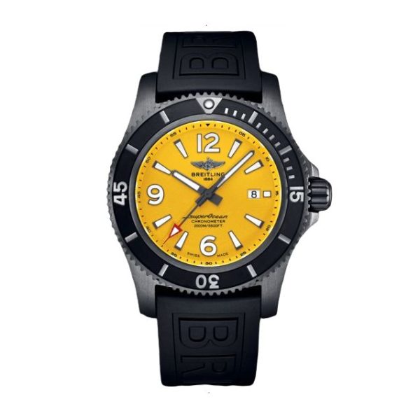 BREITLING SUPEROCEAN CHRONOGRAPH 42 AUTOMATIC MECHANICAL 46.00 MM STAINLESS STEEL COATED WITH DLC YELLOW AND BLACK