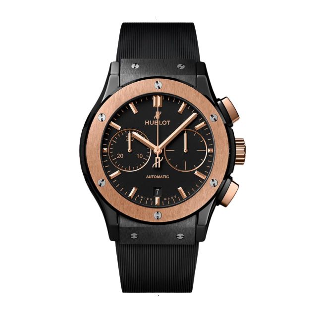 HUBLOT CLASSIC FUSION CHRONOGRAPH AUTOMATIC 45 MM CERAMIC AND 18KT ROSE GOLD BLACK