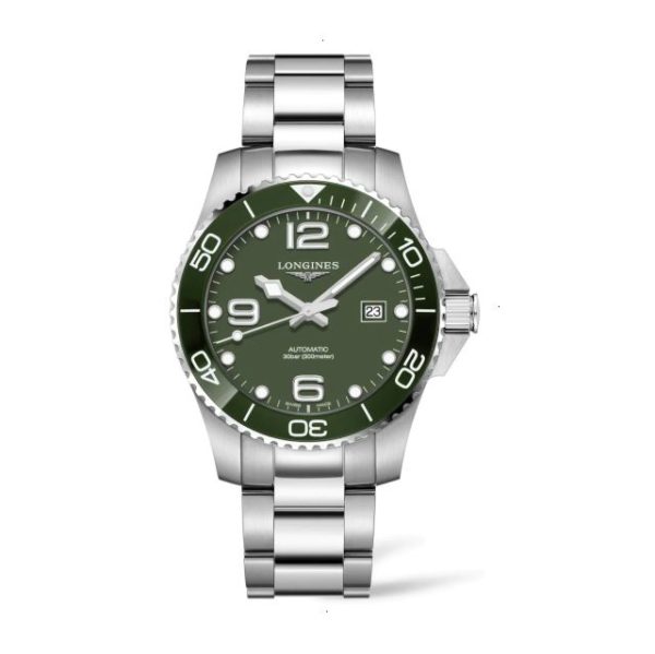 LONGINES HYDROCONQUEST AUTOMATIC 43 MM STAINLESS STEEL AND CERAMIC MATT GREEN
