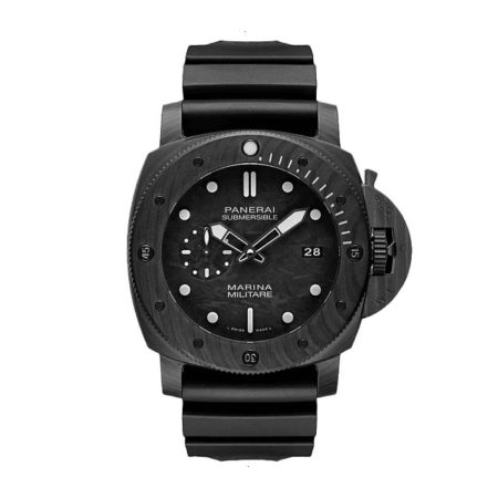 PANERAI SUBMERSIBLE MARINA MILITARE AUTOMATIC 47 MM CARBON CARBON WITH HOUR INDICES AND POINTS LUMINESCENT