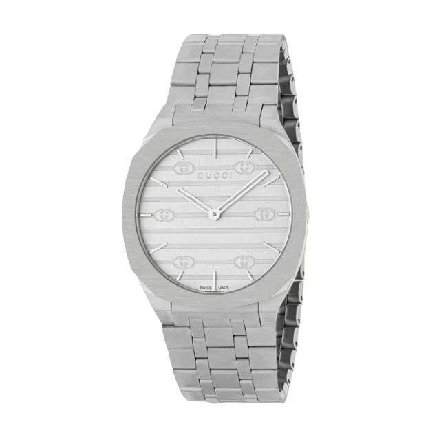 GUCCI 25 H QUARTZ 34 MM STAINLESS STEEL GRAY