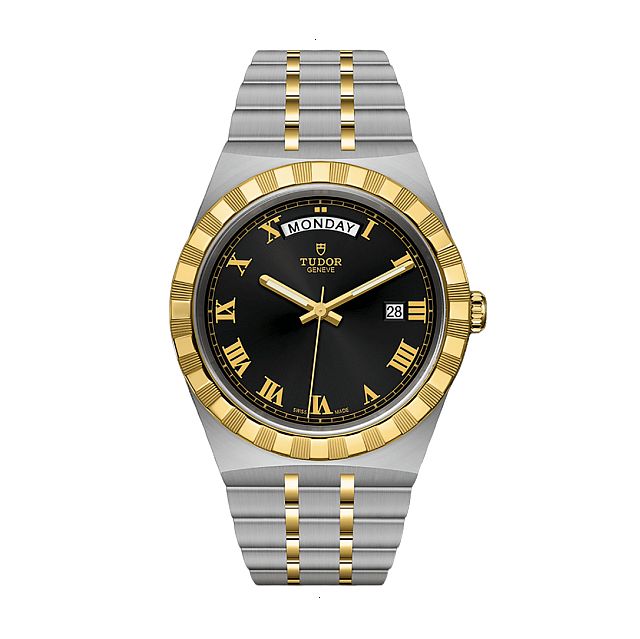 TUDOR ROYAL DAY-DATE AUTOMATIC 41 MM STEEL AND YELLOW GOLD 18KT BLACK