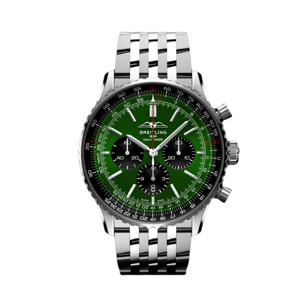 BREITLING NAVITIMER B01 CHRONOGRAPH AUTOMATIC MECHANICAL 46 MM STAINLESS STEEL GREEN