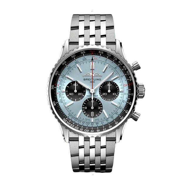 BREITLING NAVITIMER B01 CHRONOGRAPH 43 AUTOMATIC MECHANICAL 43 MM STAINLESS STEEL ICE BLUE