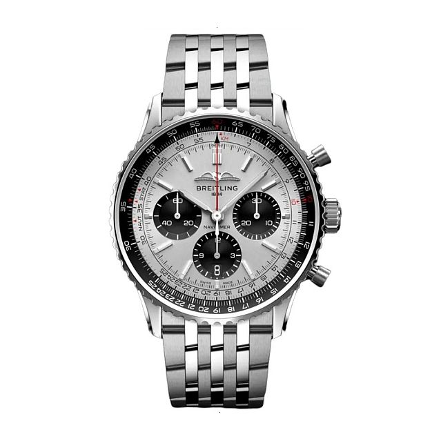 BREITLING NAVITIMER B01 CHRONOGRAPH 43 AUTOMATIC MECHANICAL 43 MM STAINLESS STEEL SILVER