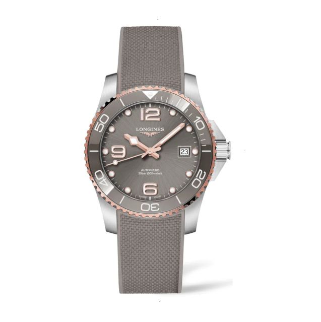 LONGINES HYDROCONQUEST AUTOMATIC 39 MM STAINLESS STEEL AND CERAMIC GRAY SUNBEAM