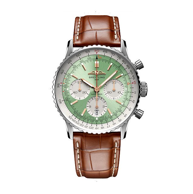 BREITLING NAVITIMER B01 CHRONOGRAPH 41 AUTOMATIC MECHANICAL 41 MM STAINLESS STEEL MINT GREEN