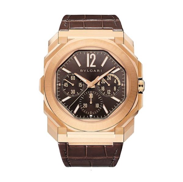BVLGARI OCTO FINISSIMO AUTOMATIC 43 MM 18KT CARAT ROSE GOLD BROWN