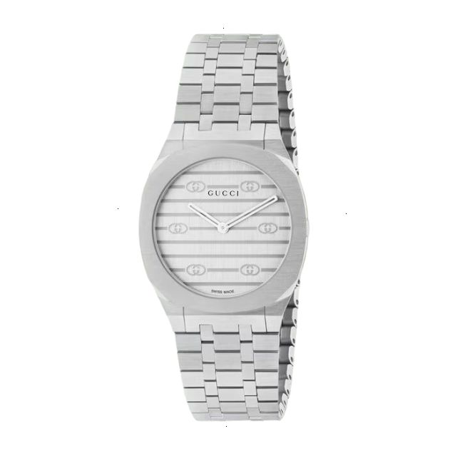 GUCCI 25 H QUARTZ 30 MM STAINLESS STEEL SILVER