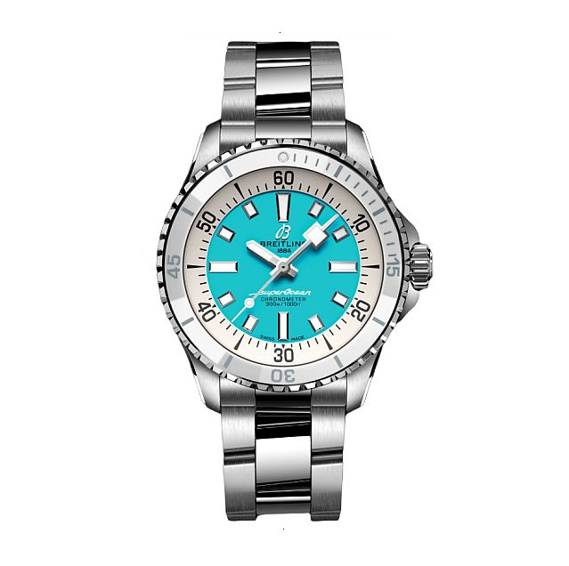 BREITLING SUPEROCEAN AUTOMATIC 36 AUTOMATIC 36 MM STAINLESS STEEL TURQUOISE