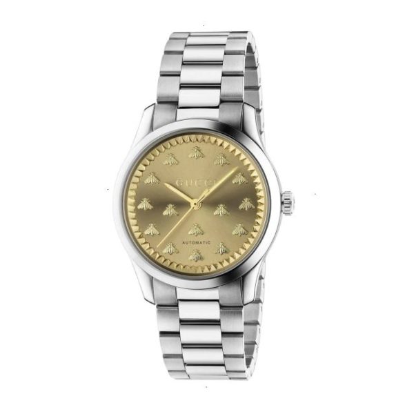 GUCCI G-TIMELESS AUTOMATIC 38 MM STAINLESS STEEL GOLDEN