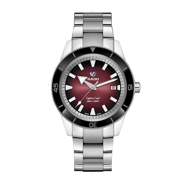 RADO CAPTAIN COOK AUTOMATIC 42 MM STAINLESS STEEL RED