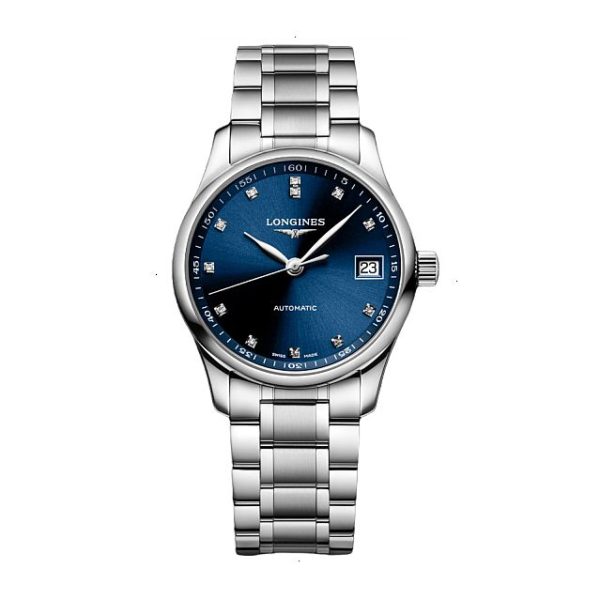 LONGINES THE LONGINES MASTER COLLECTION AUTOMATIC 34 MM STAINLESS STEEL BLUE WITH SUNRAY EFFECT WITH 12 DIAMONDS